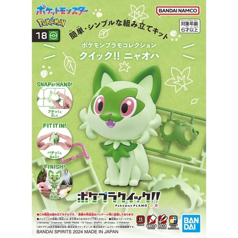 Mô Hình Lắp Ráp Pokémon PLAMO COLLECTION QUICK!! 18 Sprigatito của Bandai