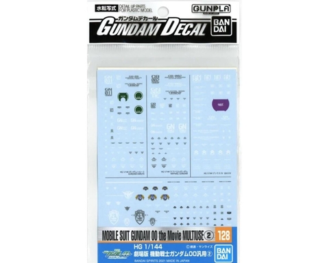Decal Nước GUNDAM DECAL 128 MOBILE SUIT GUNDAM 00 the Movie MULTIUSE của Bandai Nhật bản