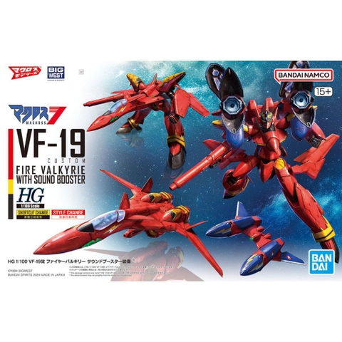 Mô hình Lắp Ráp HG 1/100 VF-19 CUSTOM FIRE VALKYRIE WITH SOUND BOOSTER Chính Hãng Bandai