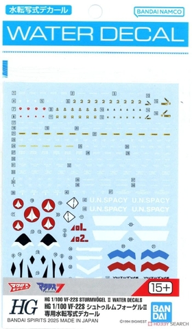 Decal Chuyên Dụng HG 1/100 VF-22S STURMVOGEL Ⅱ WATER DECALS của Bandai Nhật Bản