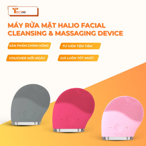 Halio Máy rửa mặt Facial Cleansing & Massaging Device - Xám, Hồng đậm, Hồng nhạt