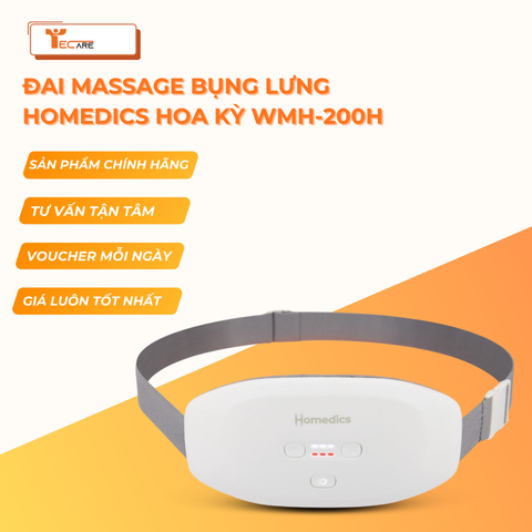 Homedics Đai massage chườm bụng, lưng.  Giảm đau, chườm ấm hàng tháng kỳ kinh cho phụ nữ WMH-200H