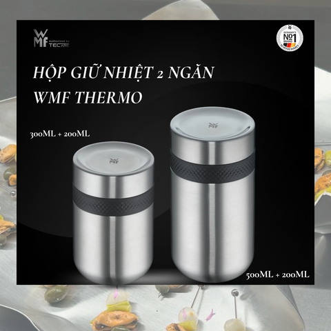 WMF hộp giữ nhiệt 2 ngăn THERMO - Thép không gỉ - Dung tích 300ml + 200ml