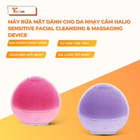 Halio Máy rửa mặt dành cho da nhạy cảm Sensitive Facial Cleansing & Massaging Device