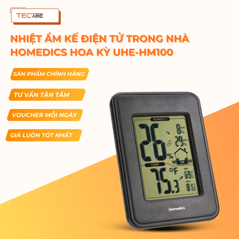 Homedics Nhiệt ẩm kế điện tử đo độ ẩm, nhiệt độ trong nhà UHE-HM100