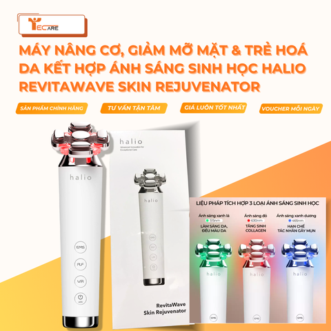Halio Máy Nâng Cơ, Giảm Mỡ Mặt & Trẻ Hoá Da kết hợp Ánh Sáng Sinh Học RevitaWave Skin Rejuvenator