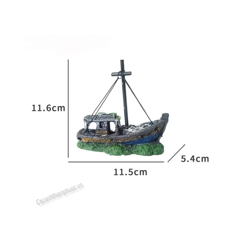 Chiếc Thuyền Ngoài Xa Trang Trí Hồ Thủy Sinh- Cá Cảnh Thiên Phước