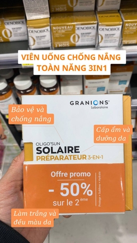 Viên chống nắng của GRANIONS OLIGO'SUN SOLAIRE