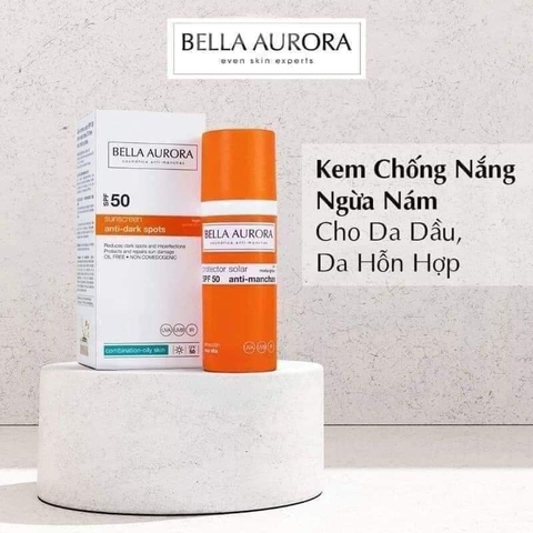 KCN Bella Aurora Dark Spot Sunscreen Protects Unify SPF50+