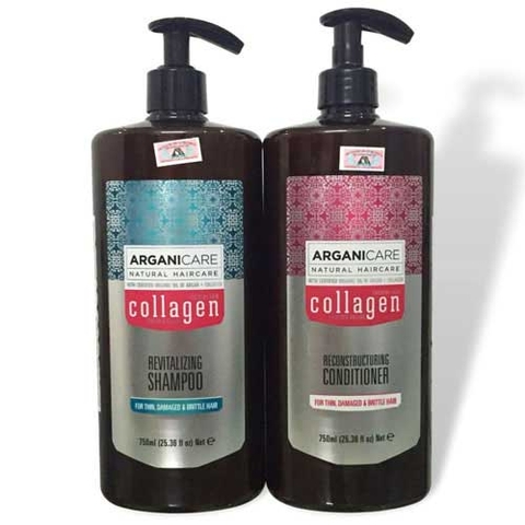 Cặp dầu gội xả Arganicare Collagen 750ml