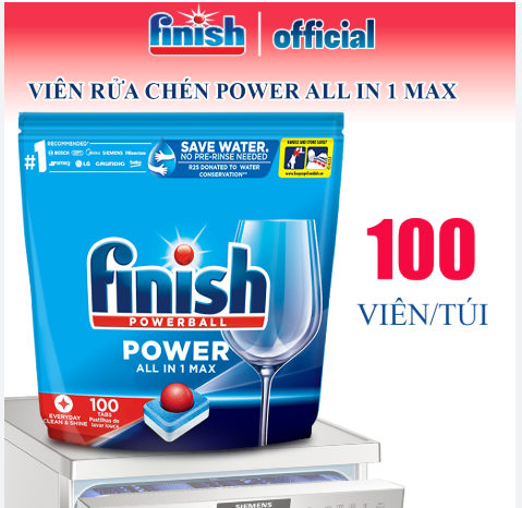 Viên rửa bát FINISH Power All in One 100 vien