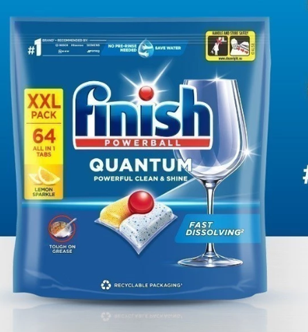 Viên rửa bát FINISH Ultimate AIO túi 64v không hương