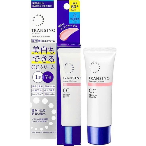 Kem CC cream Transino tone hồng SPF50+ PA+++ tuýp 30g - Hàng Nhật nội địa