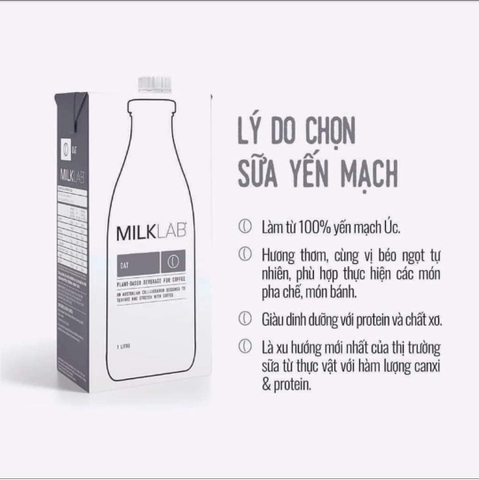 Sữa Yến Mạch Milklab Oat 1L - Ngon, Lành Mạnh, Chuẩn Barista