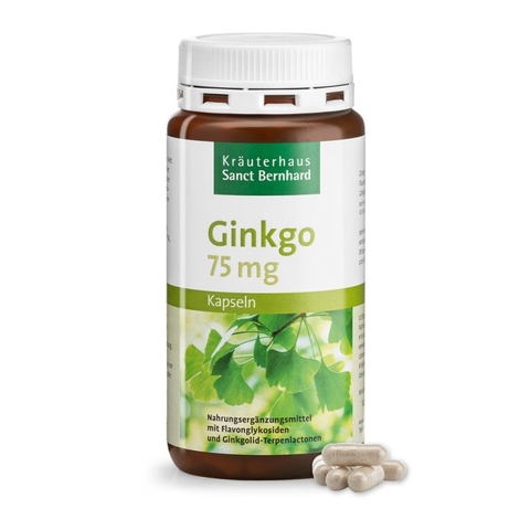Viên Uống Bổ Não Ginkgo 75mg Kräuterhaus Sanct Bernhard – Hỗ Trợ Trí Nhớ, Tuần Hoàn Não Số 1 Tại Đức