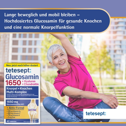 Tetesept Glucosamin 1650 + Hyaluron + Chondroitin 40 viên Đức – Hỗ trợ xương khớp khỏe mạnh