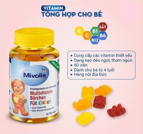 Kẹo Gấu Mivolis Đức 60 Viên – Bổ Sung Vitamin Cho Bé Khỏe Mạnh, Ăn Ngon Mỗi Ngày