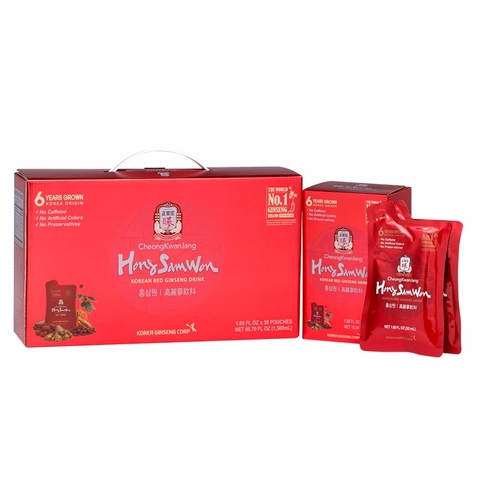 Nước Hồng Sâm Hàn Quốc Hong Sam Won Hộp 30 Gói – Bồi Bổ Sức Khỏe, Tăng Đề Kháng Hiệu Quả