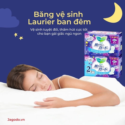 Băng vệ sinh ban đêm Laurier Nhật Bản 30 cm - 9 miếng x 2
