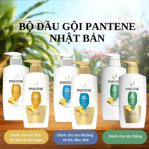 Bộ Dầu Gội + Xả Pantene Nhật Bản – Phục hồi chuyên sâu, tóc mềm mượt bồng bềnh