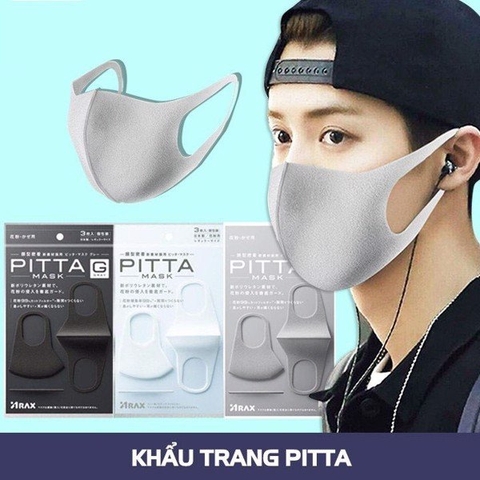Khẩu Trang PITTA MASK Nhật Bản Set 3 Chiếc – Thoáng Mát, Ôm Sát, Tái Sử Dụng Nhiều Lần