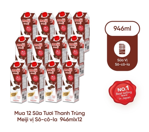 Sữa thanh trùng Meiji vị socola canxi cao - Thùng 12 hộp- Freeship bán kính 5km