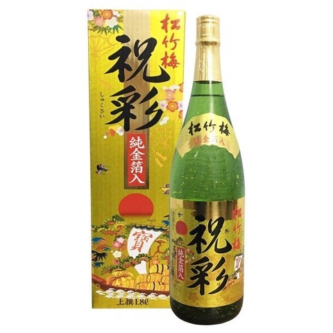 Rượu Sake Takara Shozu vảy vàng chai xanh 1.8 lít
