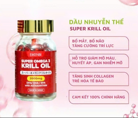 Dầu Nhuyễn Thể Super Omega 3 - Krill Oil Nhật Bản | Tốt cho tim mạch, trí não và khớp xương