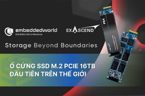 Exascend công bố SSD M.2 PCIe 16TB đầu tiên trên thế giới tại Embedded World 2025
