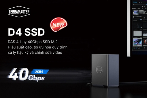TerraMaster ra mắt DAS SSD M.2 4-bay mới - D4 SSD, hiệu suất cao, yên tĩnh, backup tự động
