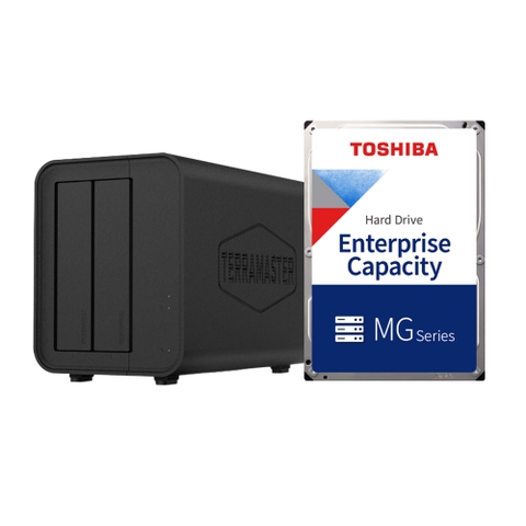 Combo thiết bị lưu trữ DAS TerraMaster D2-320 và ổ cứng HDD Toshiba MG dung lượng 4TB