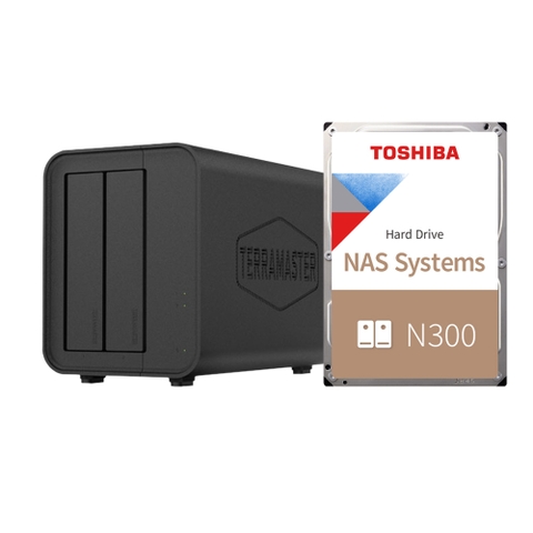 Combo thiết bị lưu trữ DAS TerraMaster D5-Hybrid và ổ cứng HDD Toshiba N300 hoạt động 24/7