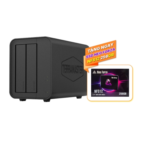 ComboThiết bị lưu trữ mạng DAS TerraMaster D5 Hybrid (2-bay + 3 slot SSD M.2) và SSD Neo Forza