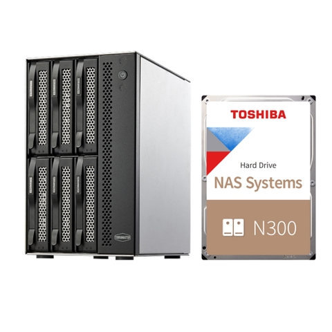 Combo thiết bị lưu trữ DAS TerraMaster D6-320 và ổ cứng HDD Toshiba N300 hoạt động 24/7
