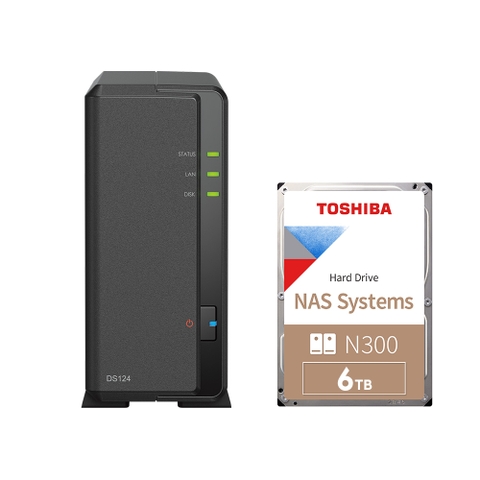 Combo thiết bị lưu trữ mạng NAS Synology DS124 và Ổ cứng Toshiba N300