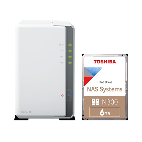 Combo thiết bị lưu trữ mạng NAS Synology DS223j và Ổ cứng Toshiba N300
