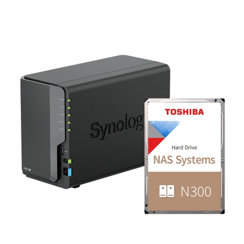 Combo Thiết bị lưu trữ Synology DS225+ kèm 1 ổ cứng HDD Toshiba N300