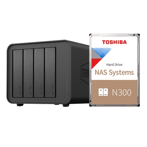 Combo thiết bị lưu trữ mạng NAS TerraMaster F4-424 PRO và ổ cứng HDD Toshiba N300 dung lượng 10TB