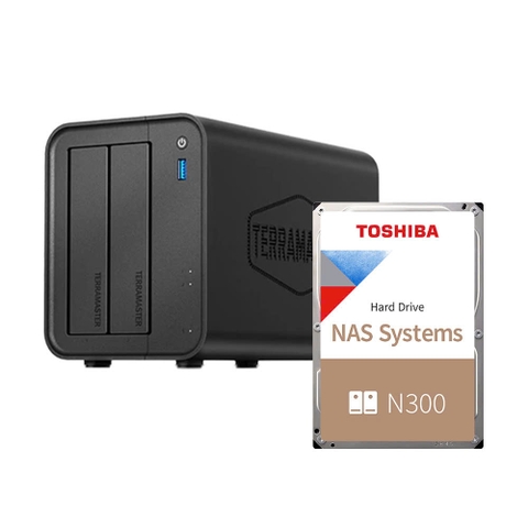 Combo thiết bị lưu trữ NAS TerraMaster F2-425 kèm 1 ổ cứng Toshiba N300