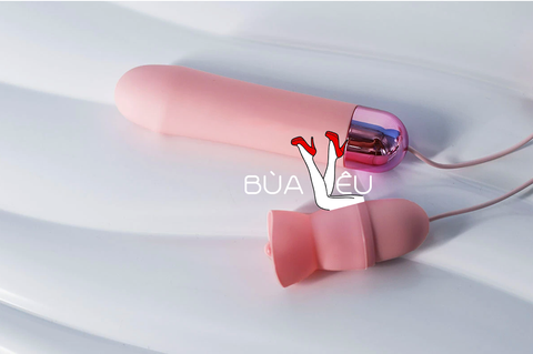 Trứng rung tình yêu 2 đầu kèm lưỡi liếm