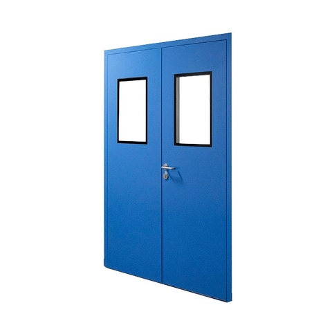 CỬA THÉP ĐÔI MÀU XANH DƯƠNG