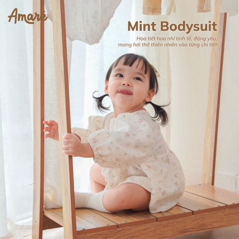 Bodysuit đùi Mint thiết kế họa tiết dập nổi cho bé gái (0-24M)