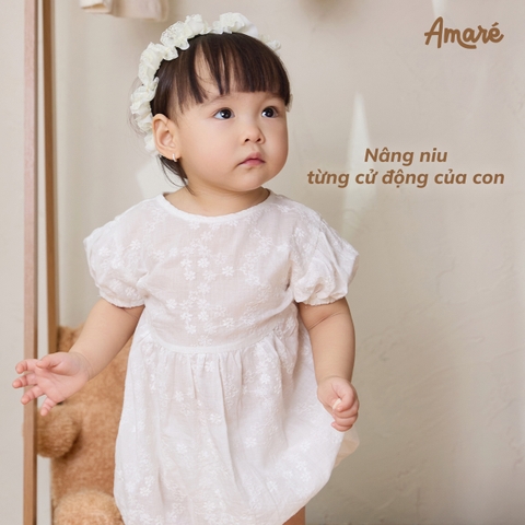Bodysuit đùi Mint thiết kế họa tiết dập nổi cho bé gái (0-24M)