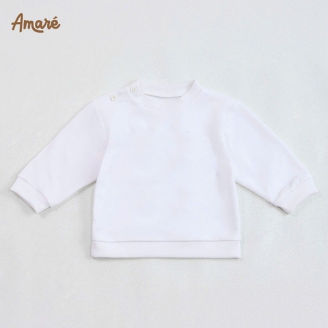 Áo rời Starry chất liệu nỉ cotton da cá không thêu áo trắng trơn