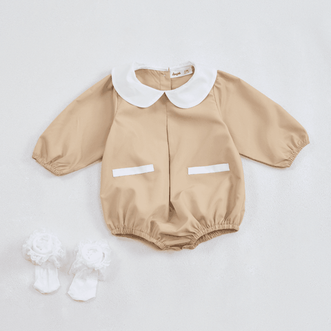 Bodysuit đùi Bee thiết kế cổ cách điệu cho bé gái (0-24M)