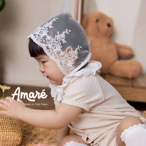 Mũ thêu ren cách điệu cho bé gái Lina