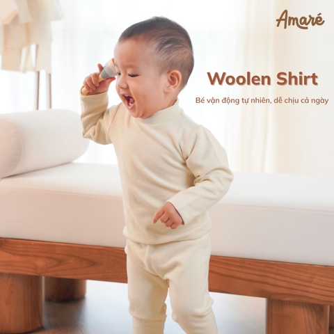 Áo nỉ Woolen thiết kế cổ cao 3 phân cho bé trai và bé gái (3M-3Y)