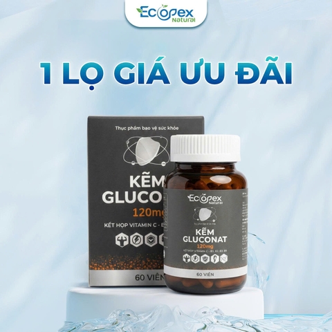 Kẽm Gluconat + Multi Vitamin Tăng Cường Sức Khỏe, Kiểm Soát Dầu Nhờn, Giảm Mụn, Đẹp Da - Hộp 60 Viên