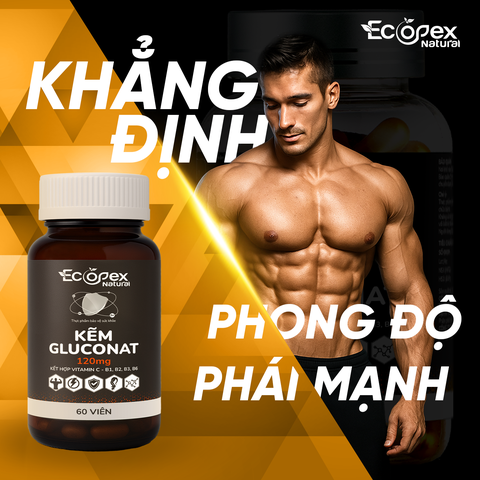 Kẽm Gluconat Tăng Cường Sức Khỏe Nam Giới - Hộp 60 Viên