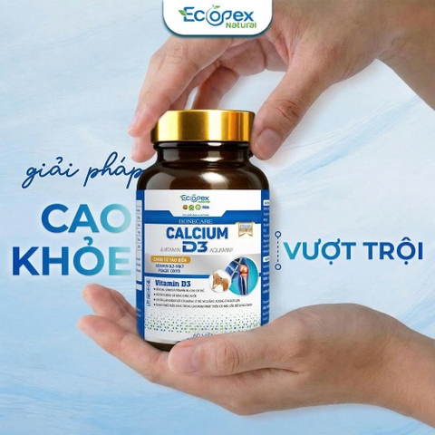 [3 CANXI TẶNG 2 KẼM] Calcium D3 - Viên Uống Bổ Sung Canxi, Hỗ Trợ Tăng Chiều Cao, Giúp Xương Chắc Khỏe - Hộp 60 Viên